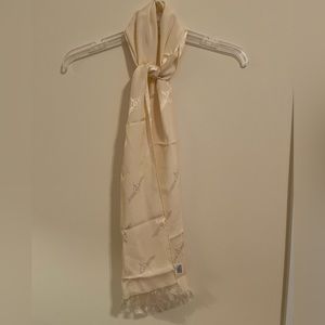 Cream Vintage Silk Aviator Scarf